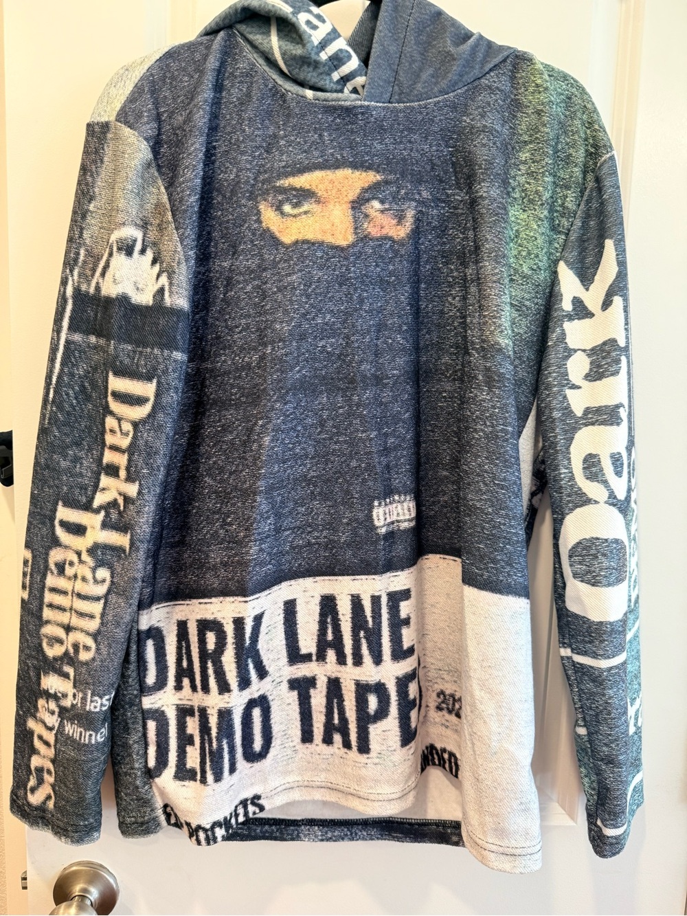 Dark Lane Demo Tape Graphic Hoodie - Heathered Black & Cream